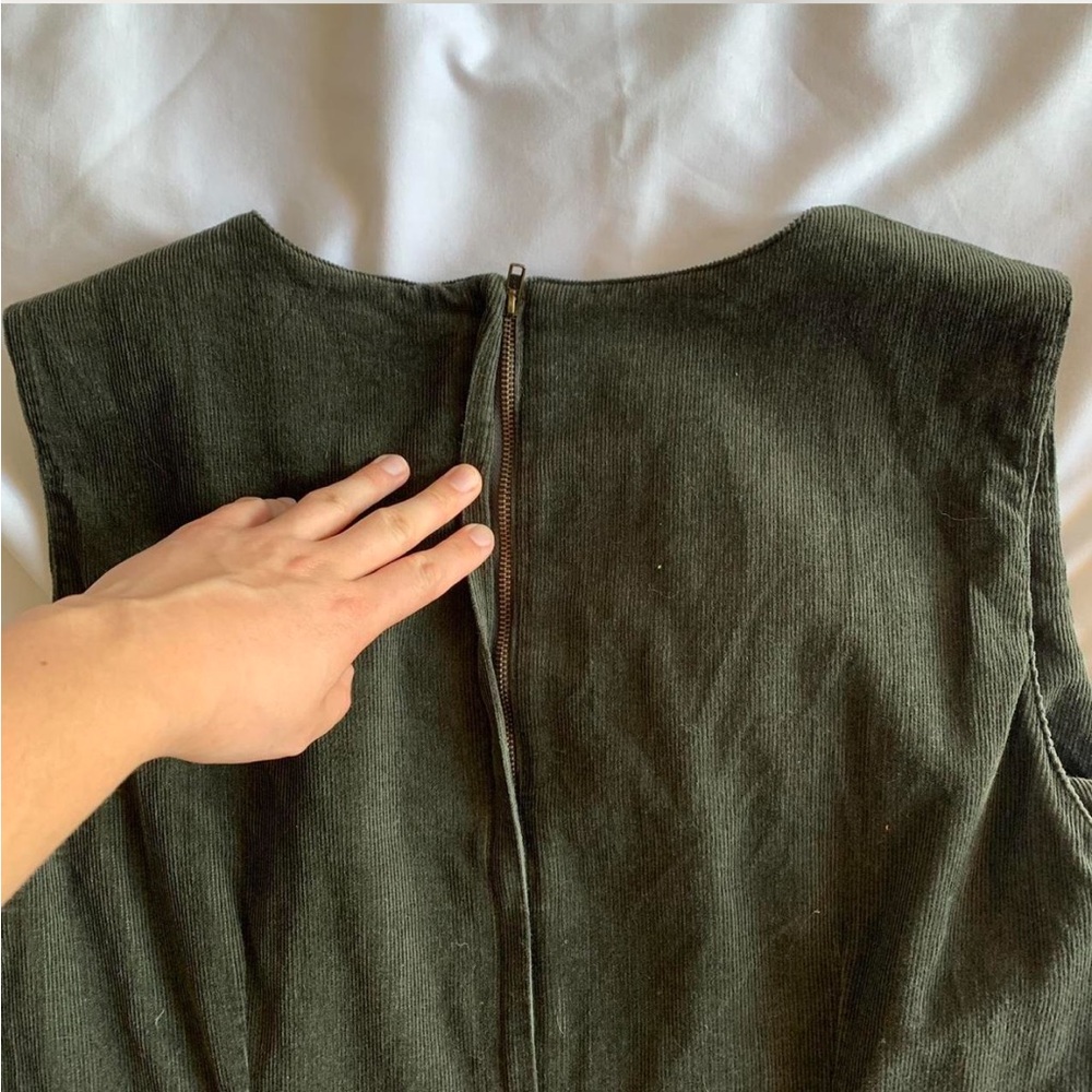 Vintage Green Corduroy Dress - Picture 4 of 6